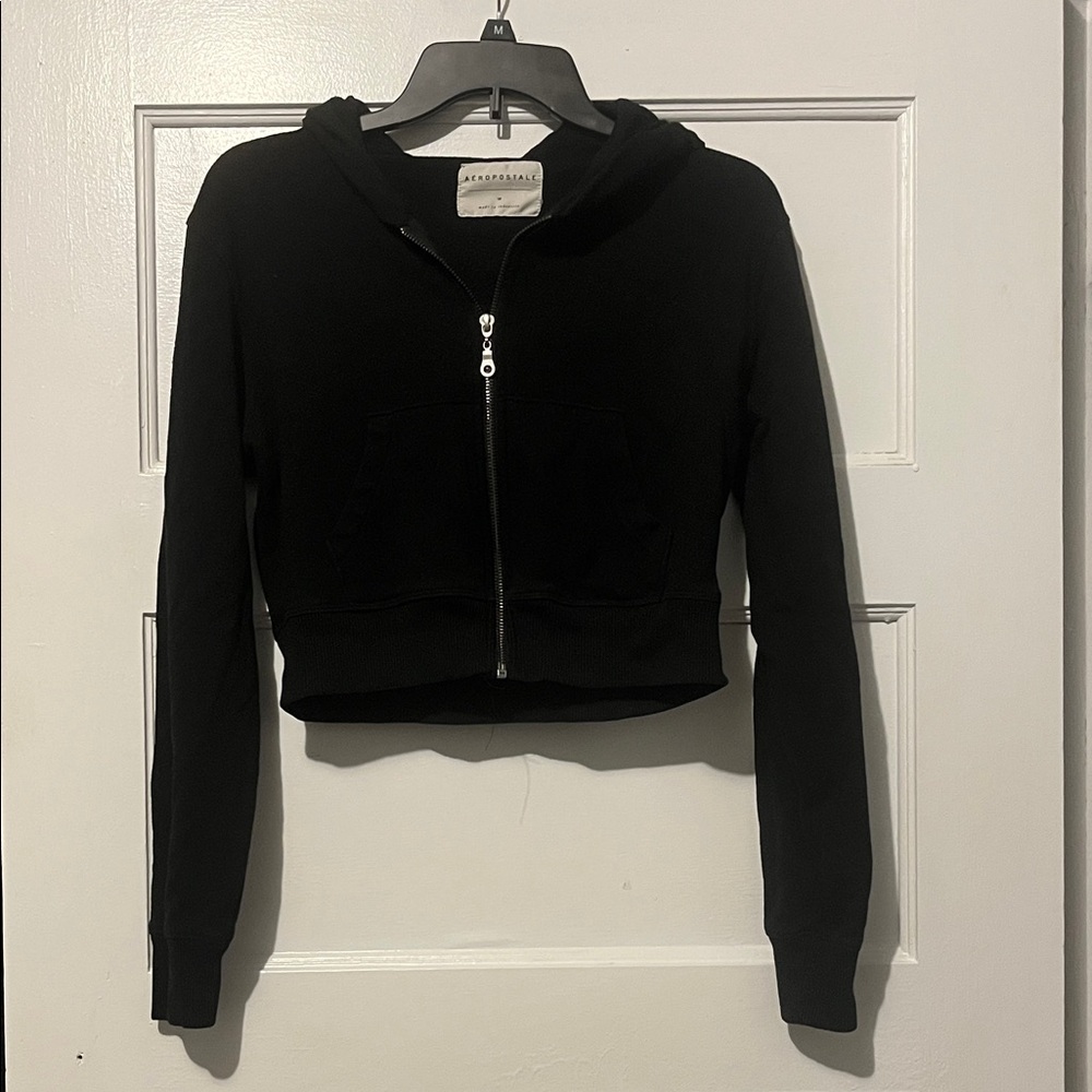 Aeropostale Black Zip-Up Hoodie